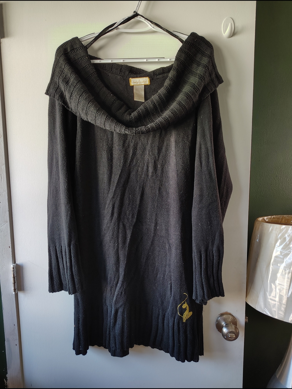 Black Women's Off-Shoulder Knit Sweater Dress